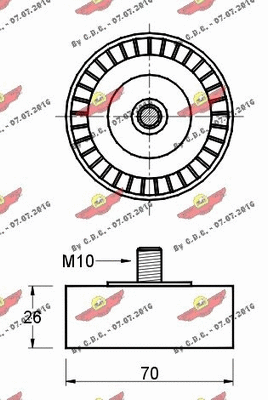 Deflection/Guide Pulley, V-ribbed belt