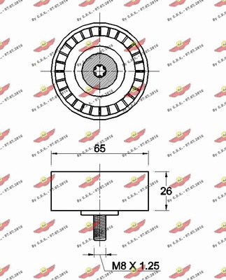 Deflection/Guide Pulley, V-ribbed belt