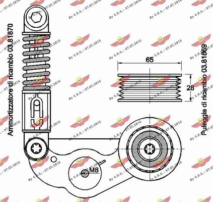 Belt Tensioner, V-ribbed belt