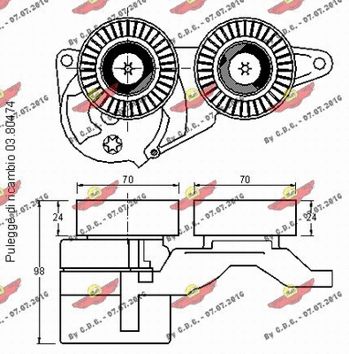 Belt Tensioner, V-ribbed belt