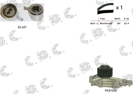 Water Pump & Timing Belt Kit (04.5093PA)
