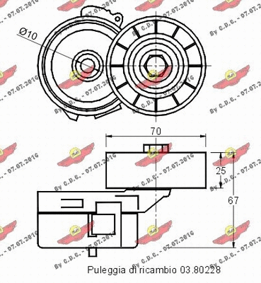 Belt Tensioner, V-ribbed belt