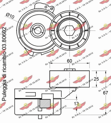 Belt Tensioner, V-ribbed belt