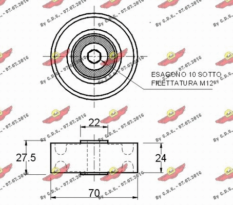 Deflection/Guide Pulley, V-ribbed belt