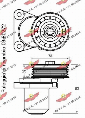Belt Tensioner, V-ribbed belt