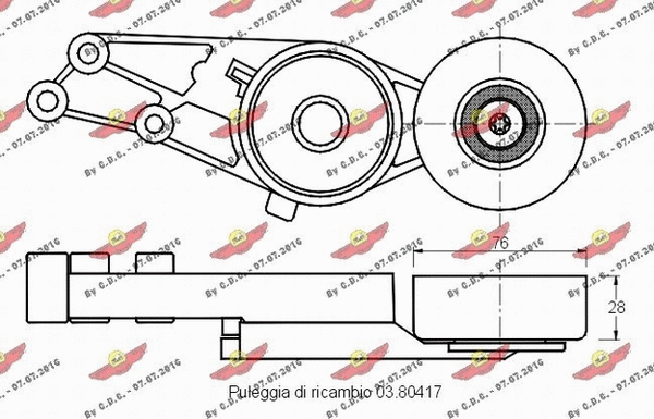 Belt Tensioner, V-ribbed belt