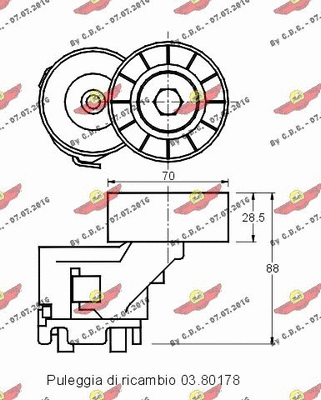 Belt Tensioner, V-ribbed belt