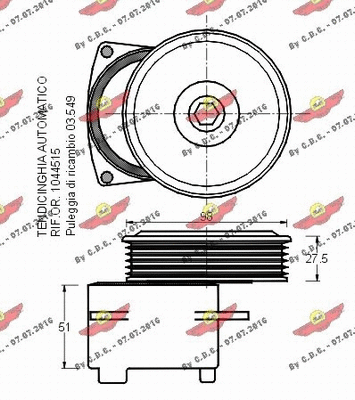 Belt Tensioner, V-ribbed belt