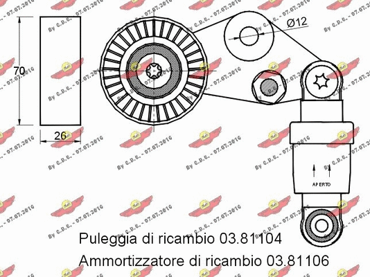 Belt Tensioner, V-ribbed belt