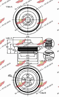 Belt Pulley, crankshaft