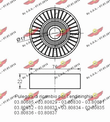 Deflection/Guide Pulley, V-ribbed belt