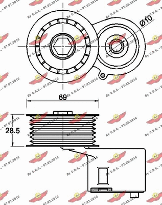 Belt Tensioner, V-ribbed belt