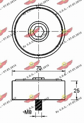 Deflection/Guide Pulley, V-ribbed belt