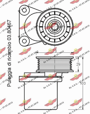Belt Tensioner, V-ribbed belt