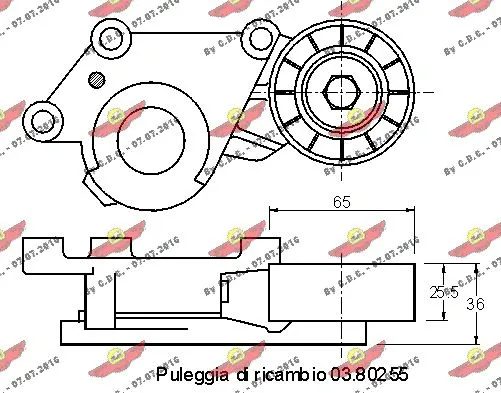 Deflection/Guide Pulley, V-ribbed belt