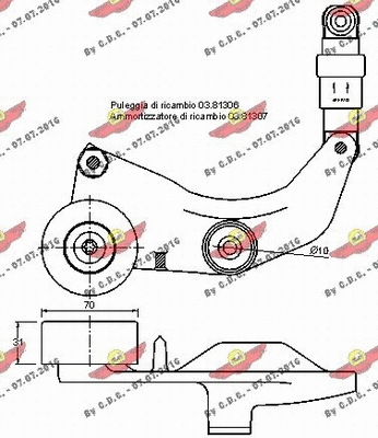 Belt Tensioner, V-ribbed belt
