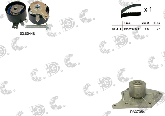 Water Pump & Timing Belt Kit (04.5052PA)