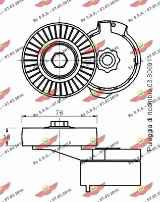 Belt Tensioner, V-ribbed belt