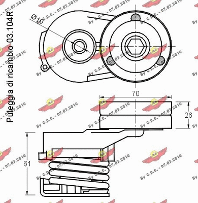 Belt Tensioner, V-ribbed belt