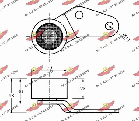 Deflection/Guide Pulley, V-ribbed belt