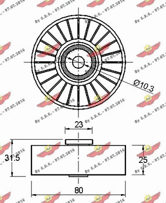 Deflection/Guide Pulley, V-ribbed belt