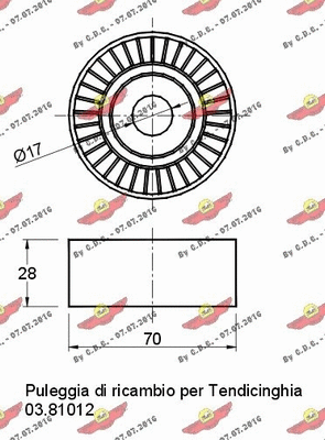 Deflection/Guide Pulley, V-ribbed belt