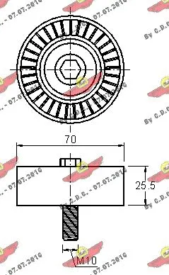 Deflection/Guide Pulley, V-ribbed belt