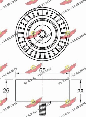 Deflection/Guide Pulley, V-ribbed belt