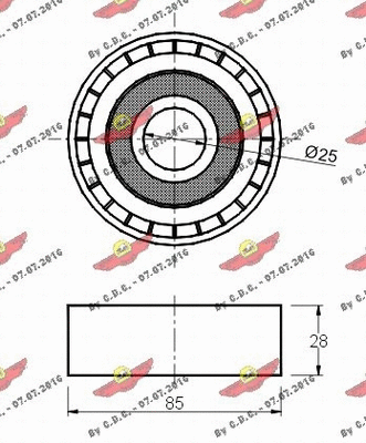 Deflection/Guide Pulley, V-ribbed belt