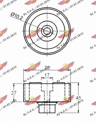 Deflection/Guide Pulley, V-ribbed belt