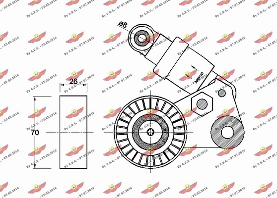 Belt Tensioner, V-ribbed belt