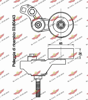 Belt Tensioner, V-ribbed belt