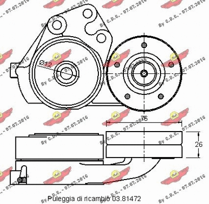 Belt Tensioner, V-ribbed belt