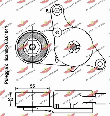 Belt Tensioner, V-ribbed belt