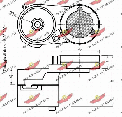 Belt Tensioner, V-ribbed belt