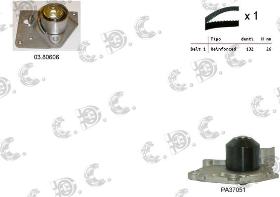 Water Pump & Timing Belt Kit (04.5105PA)