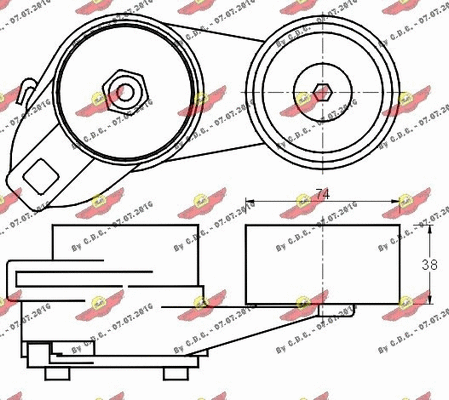 Belt Tensioner, V-ribbed belt