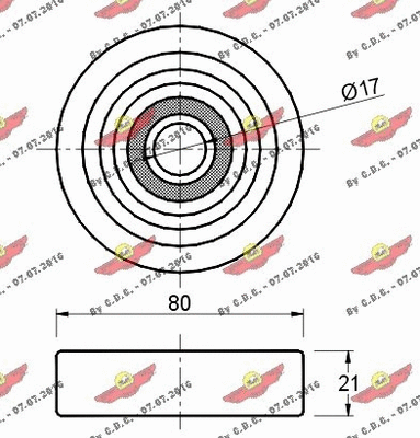 Deflection/Guide Pulley, V-ribbed belt