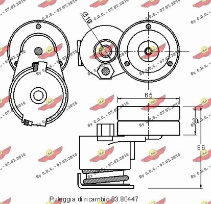 Belt Tensioner, V-ribbed belt