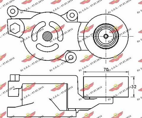 Belt Tensioner, V-ribbed belt