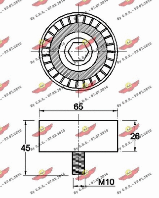 Deflection/Guide Pulley, V-ribbed belt
