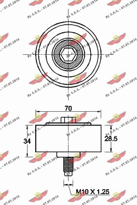 Deflection/Guide Pulley, V-ribbed belt