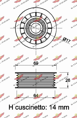 Deflection/Guide Pulley, V-ribbed belt