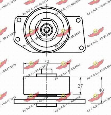 Deflection/Guide Pulley, V-ribbed belt
