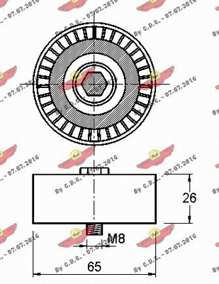 Deflection/Guide Pulley, V-ribbed belt