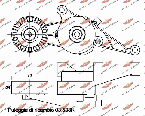 Belt Tensioner, V-ribbed belt