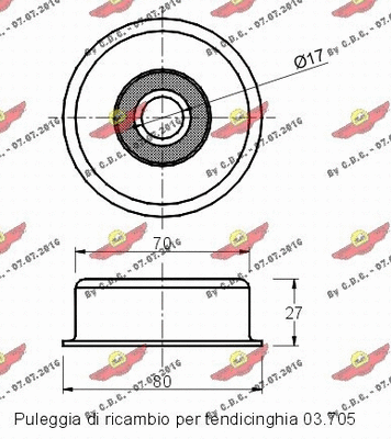 Deflection/Guide Pulley, V-ribbed belt