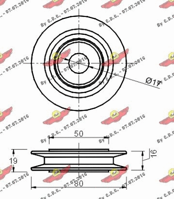 Deflection/Guide Pulley, V-ribbed belt (03.639)