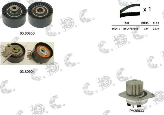 Water Pump & Timing Belt Kit (04.5268PA)