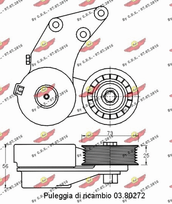 Belt Tensioner, V-ribbed belt